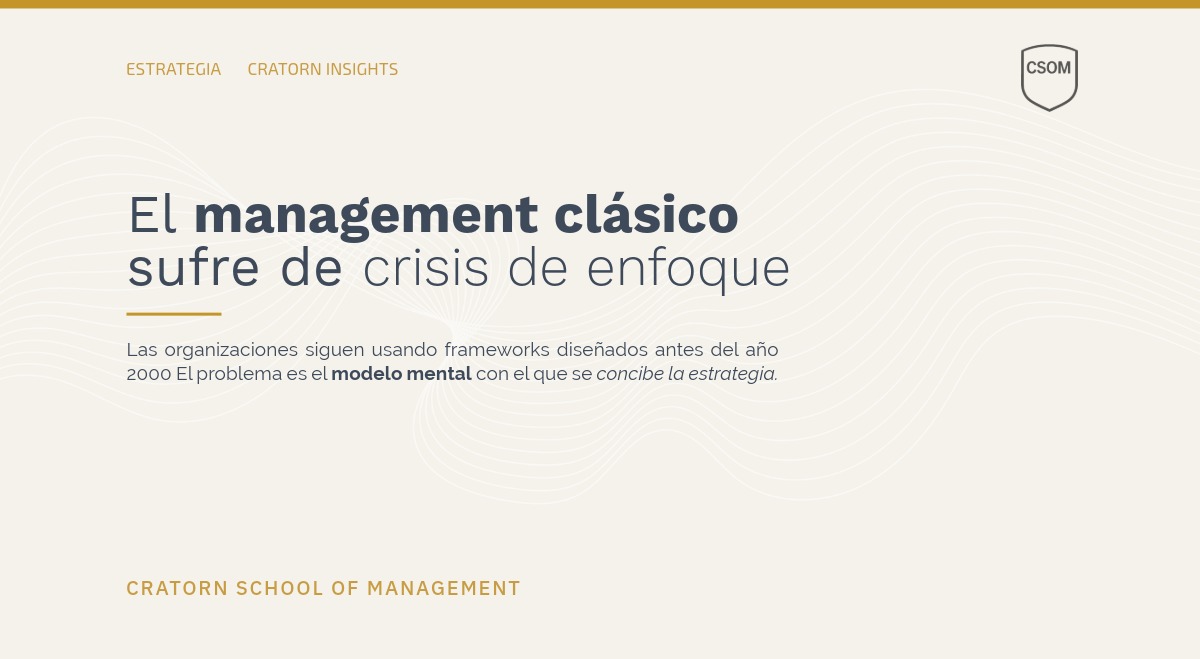 Concepto visual sobre la obsolescencia de los modelos de gestión clásicos frente a entornos de alta complejidad